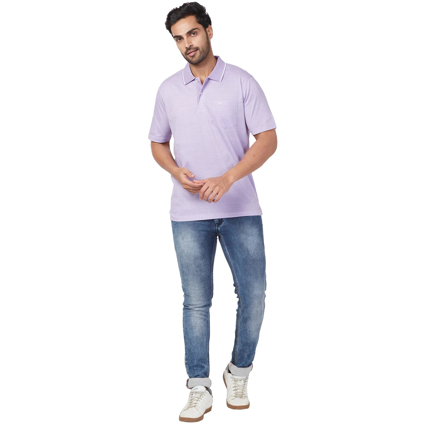 ColorPlus Men Yellow Print Comfort Fit Cotton Half Sleeve T-Shirt