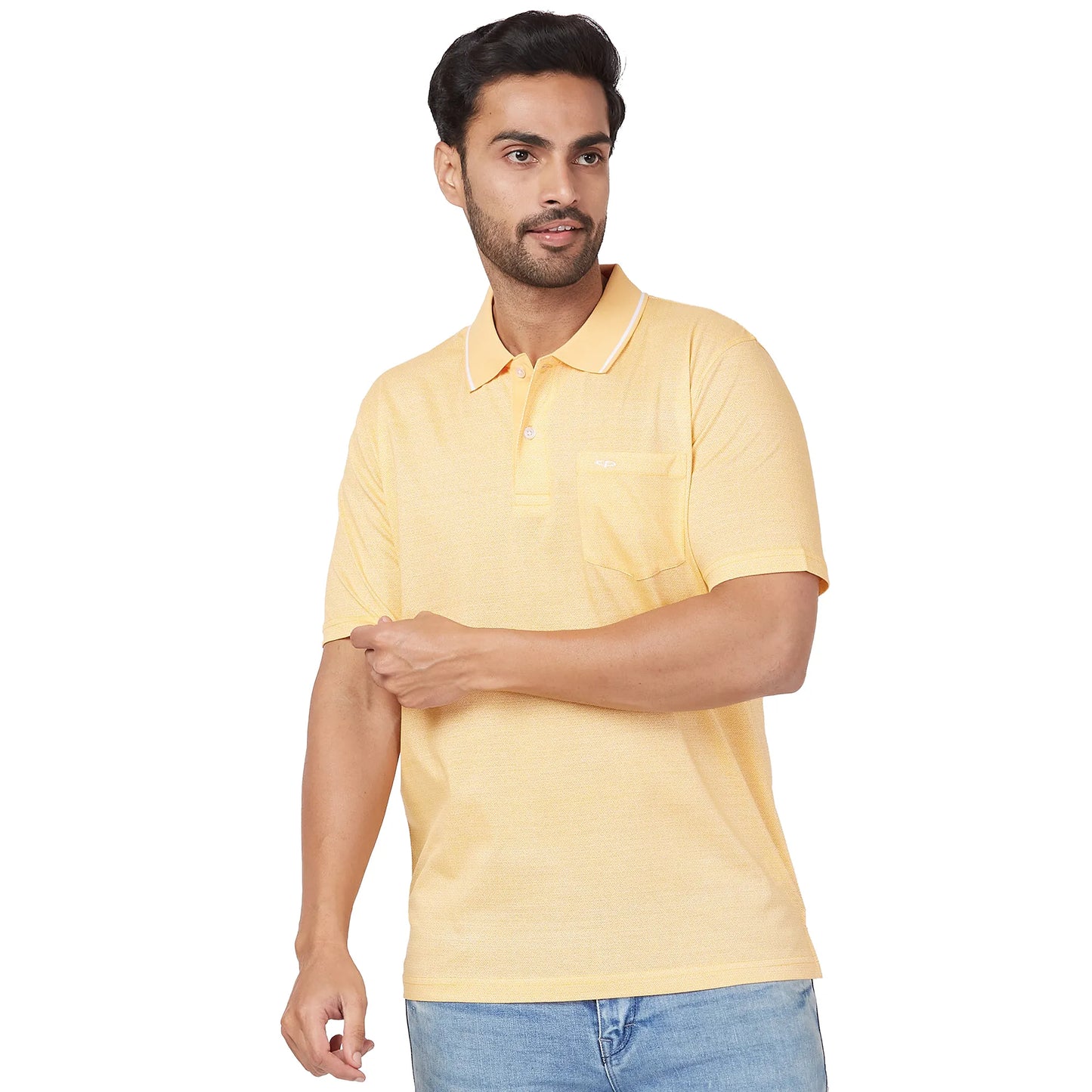 ColorPlus Men Blue Print Comfort Fit Cotton Half Sleeve T-Shirt
