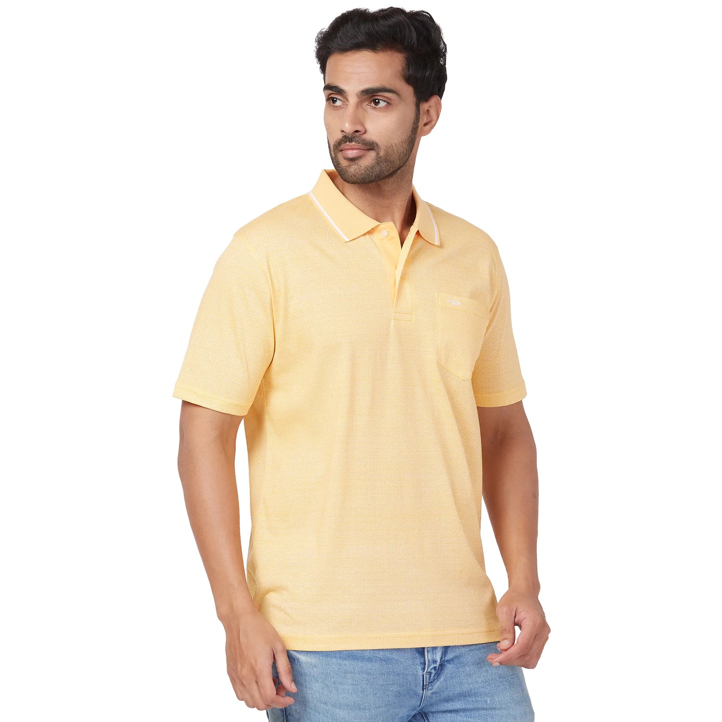 ColorPlus Men Blue Print Comfort Fit Cotton Half Sleeve T-Shirt