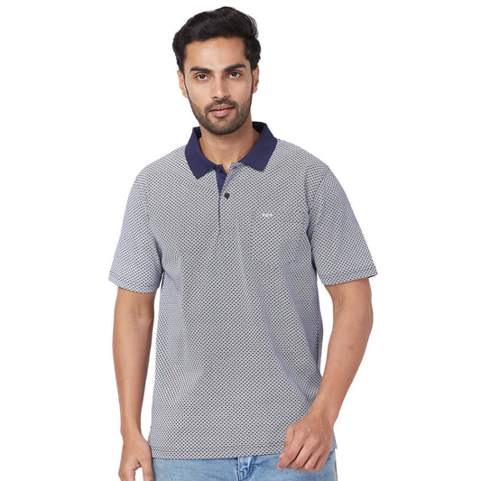 ColorPlus Men Green Print Comfort Fit Cotton Half Sleeve T-Shirt