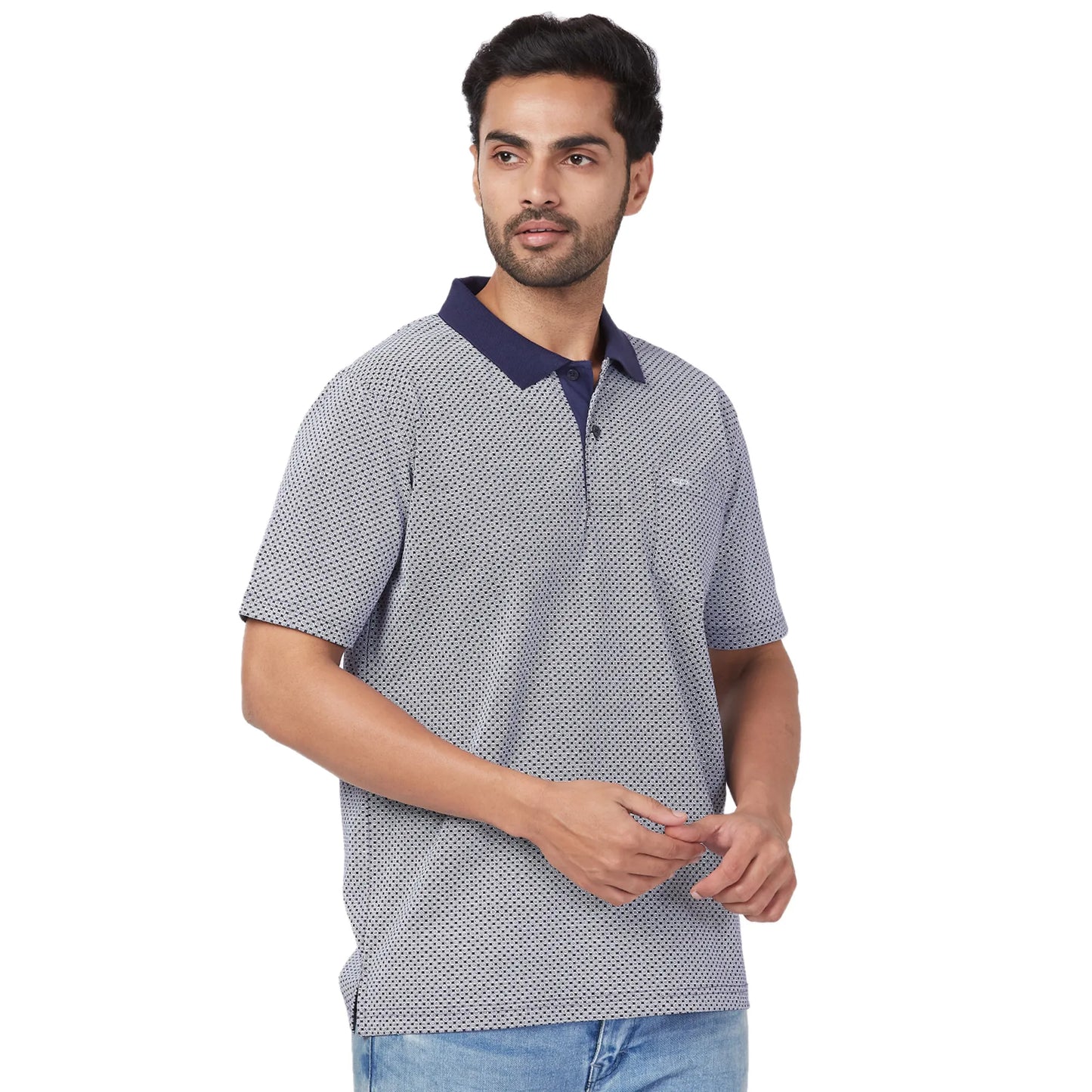 ColorPlus Men Green Print Comfort Fit Cotton Half Sleeve T-Shirt