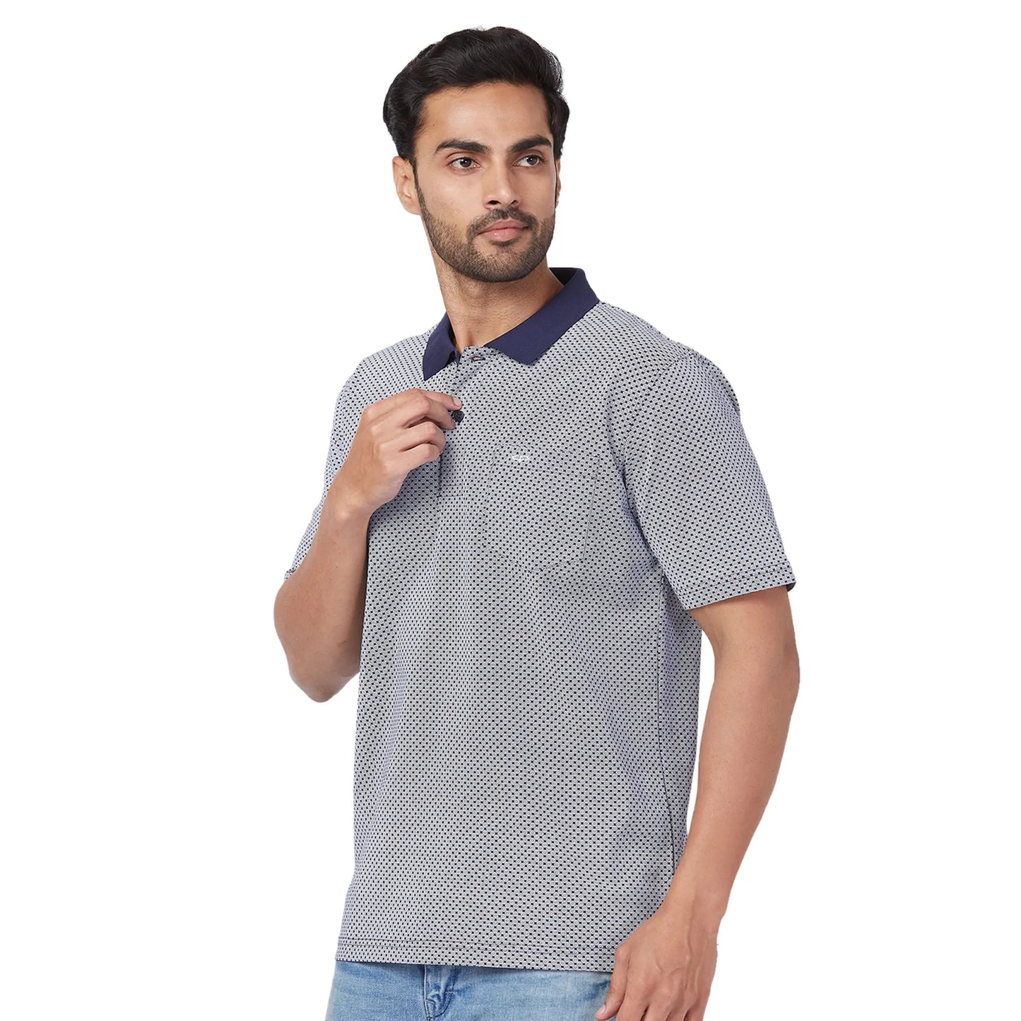 ColorPlus Men Green Print Comfort Fit Cotton Half Sleeve T-Shirt