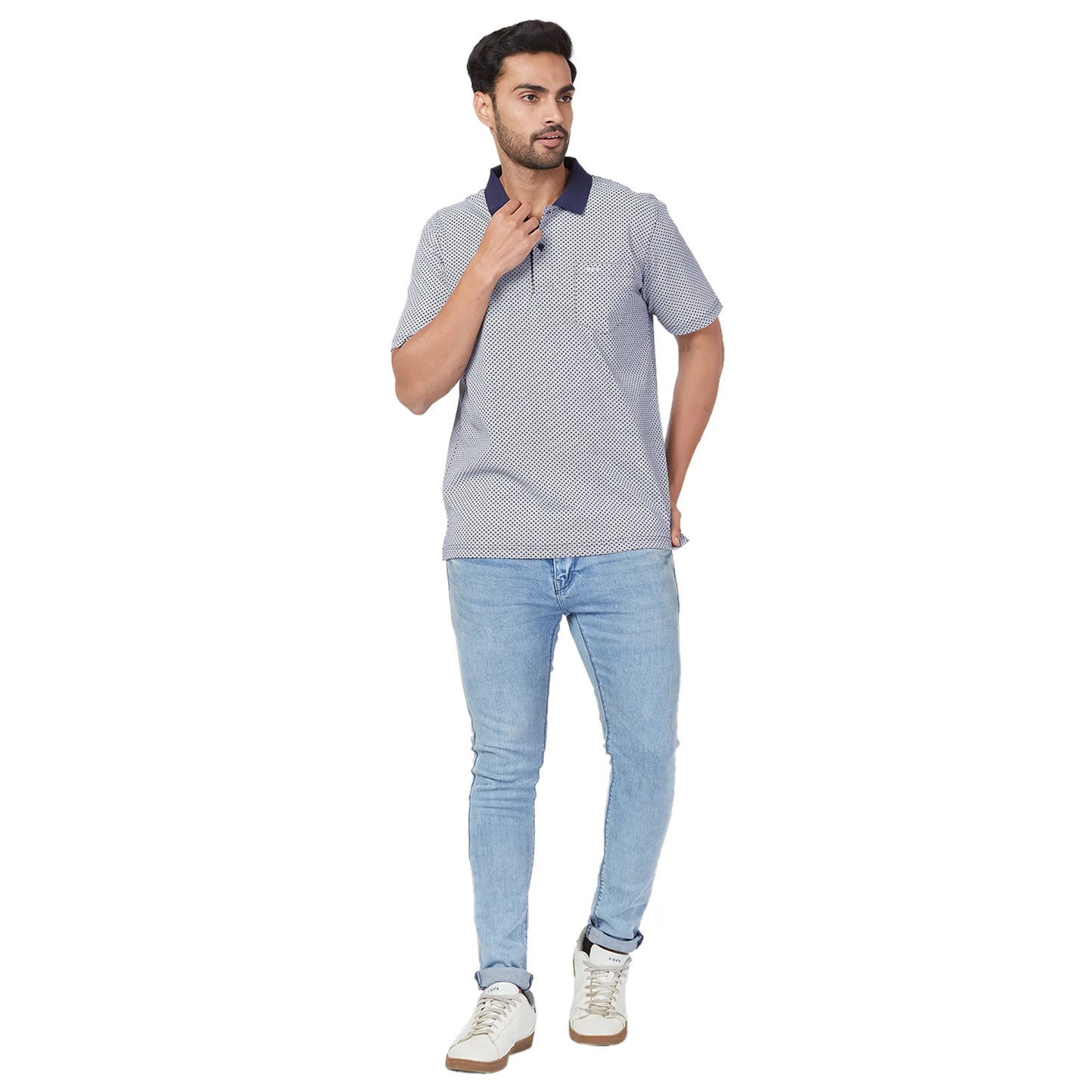 ColorPlus Men Green Print Comfort Fit Cotton Half Sleeve T-Shirt