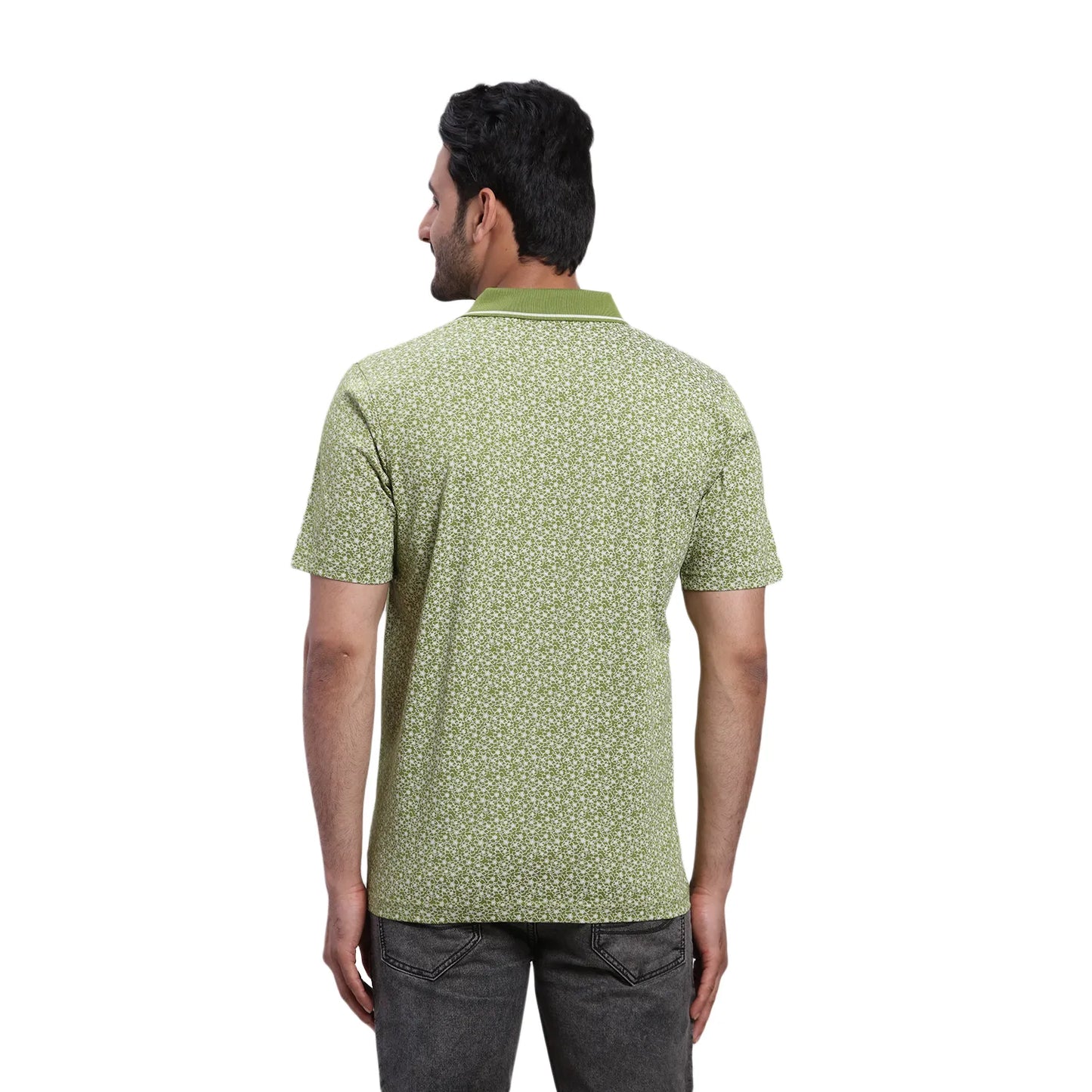 ColorPlus Men Green Solid Regular Fit Cotton Half Sleeve T-Shirt