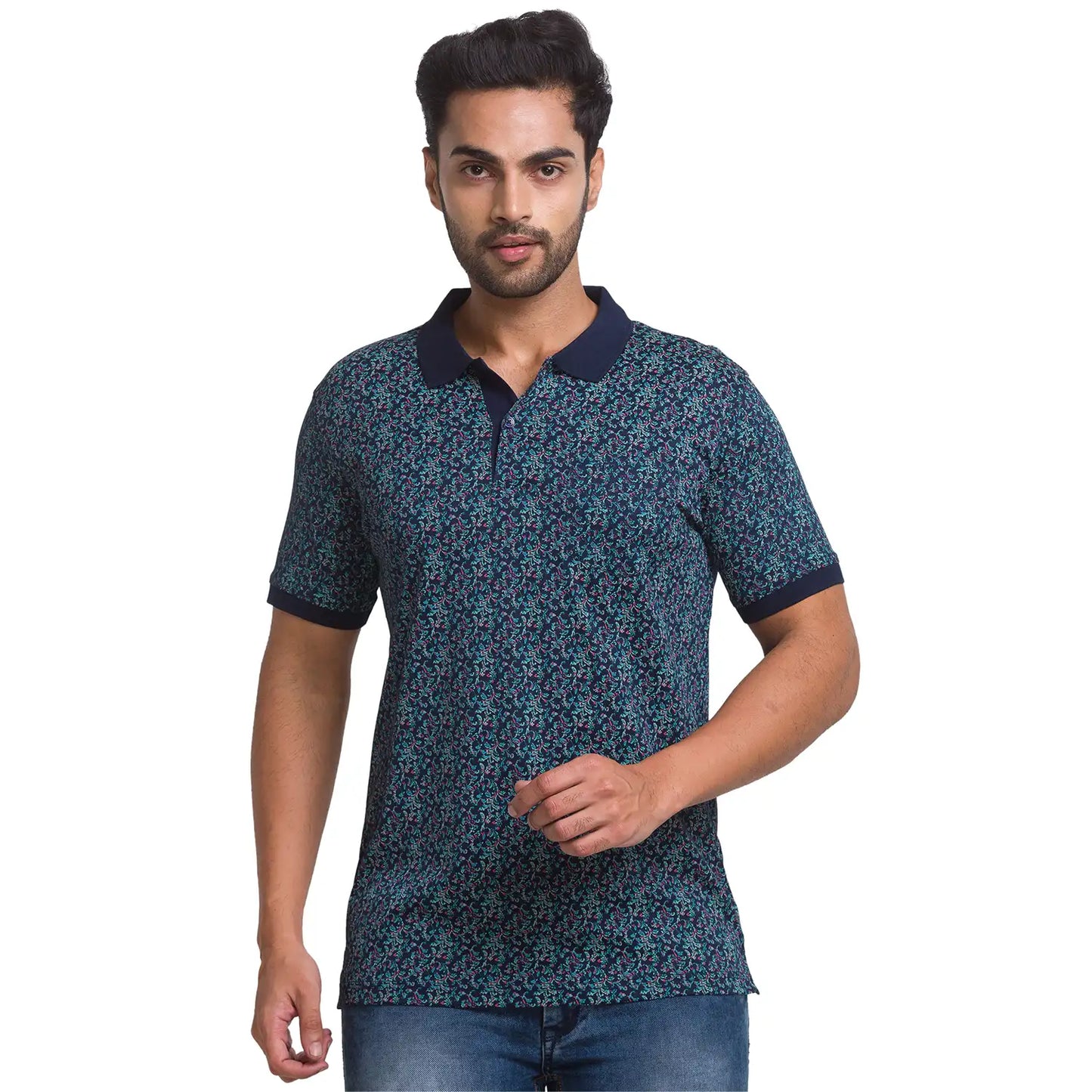 Men Tailored Fit Dark Blue Polo