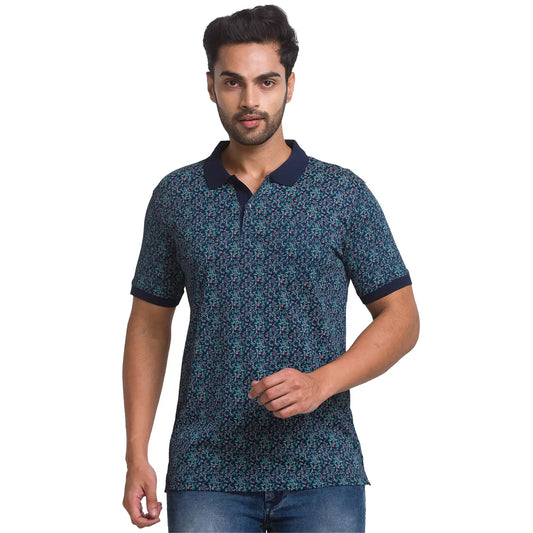Men Tailored Fit Dark Blue Polo