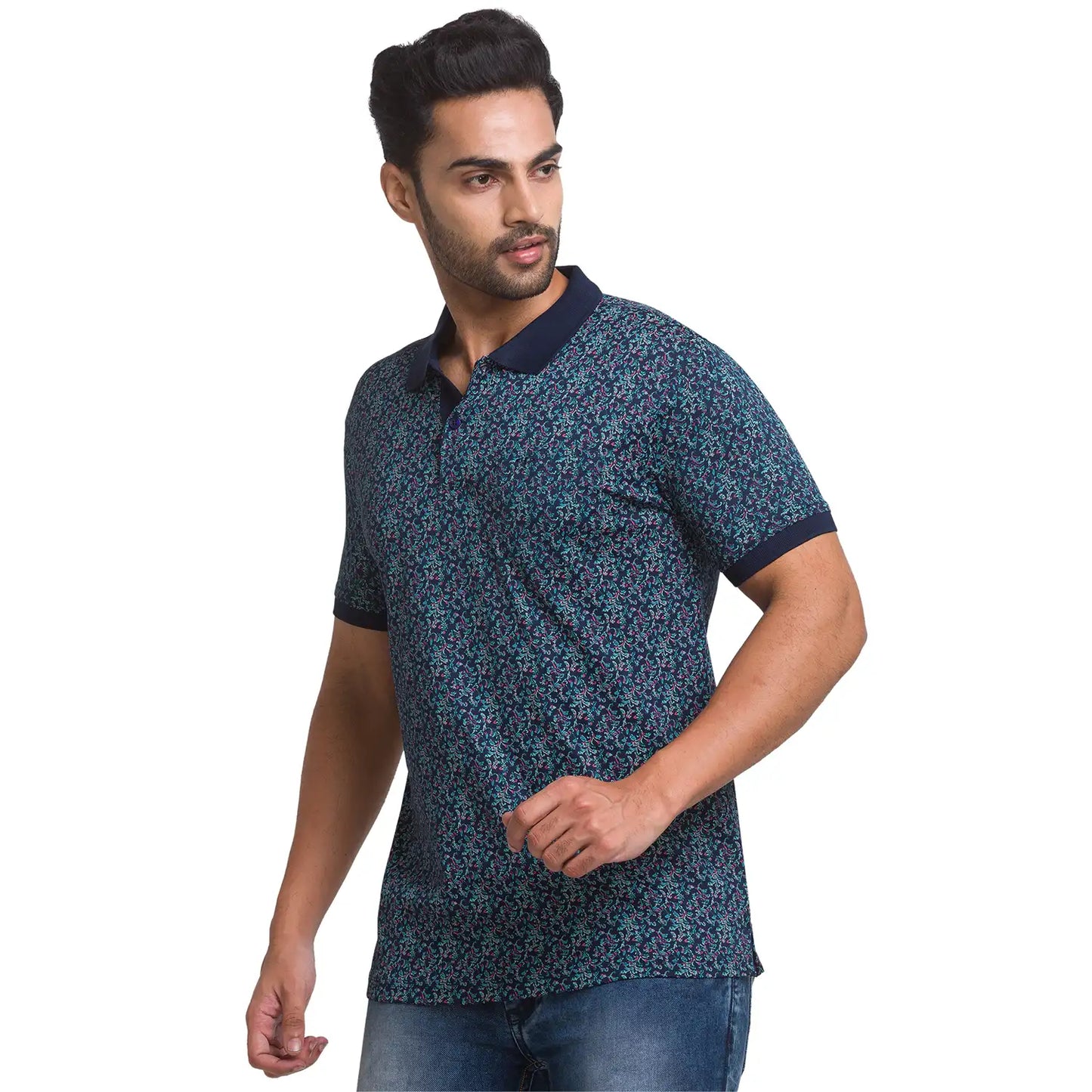 Men Tailored Fit Dark Blue Polo