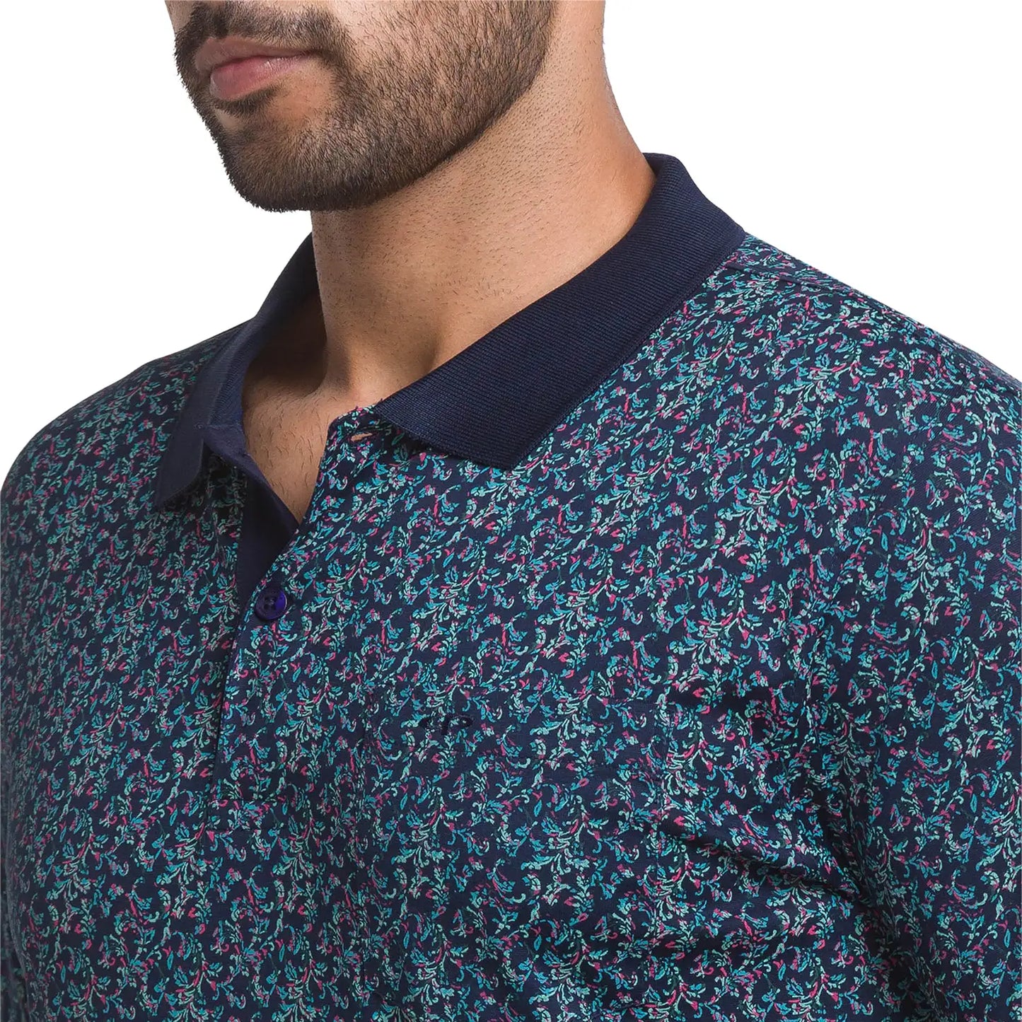 Men Tailored Fit Dark Blue Polo