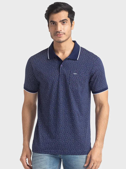 Men Tailored Fit Dark Blue Polo