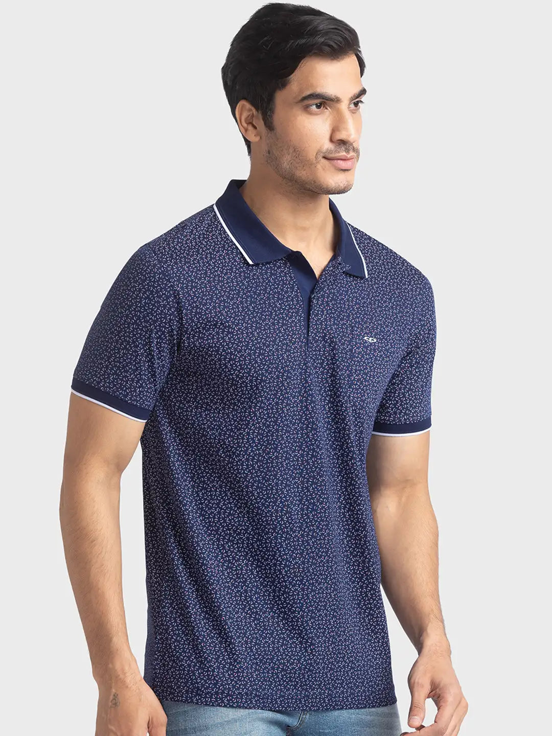 Men Tailored Fit Dark Blue Polo
