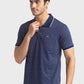 Men Tailored Fit Dark Blue Polo