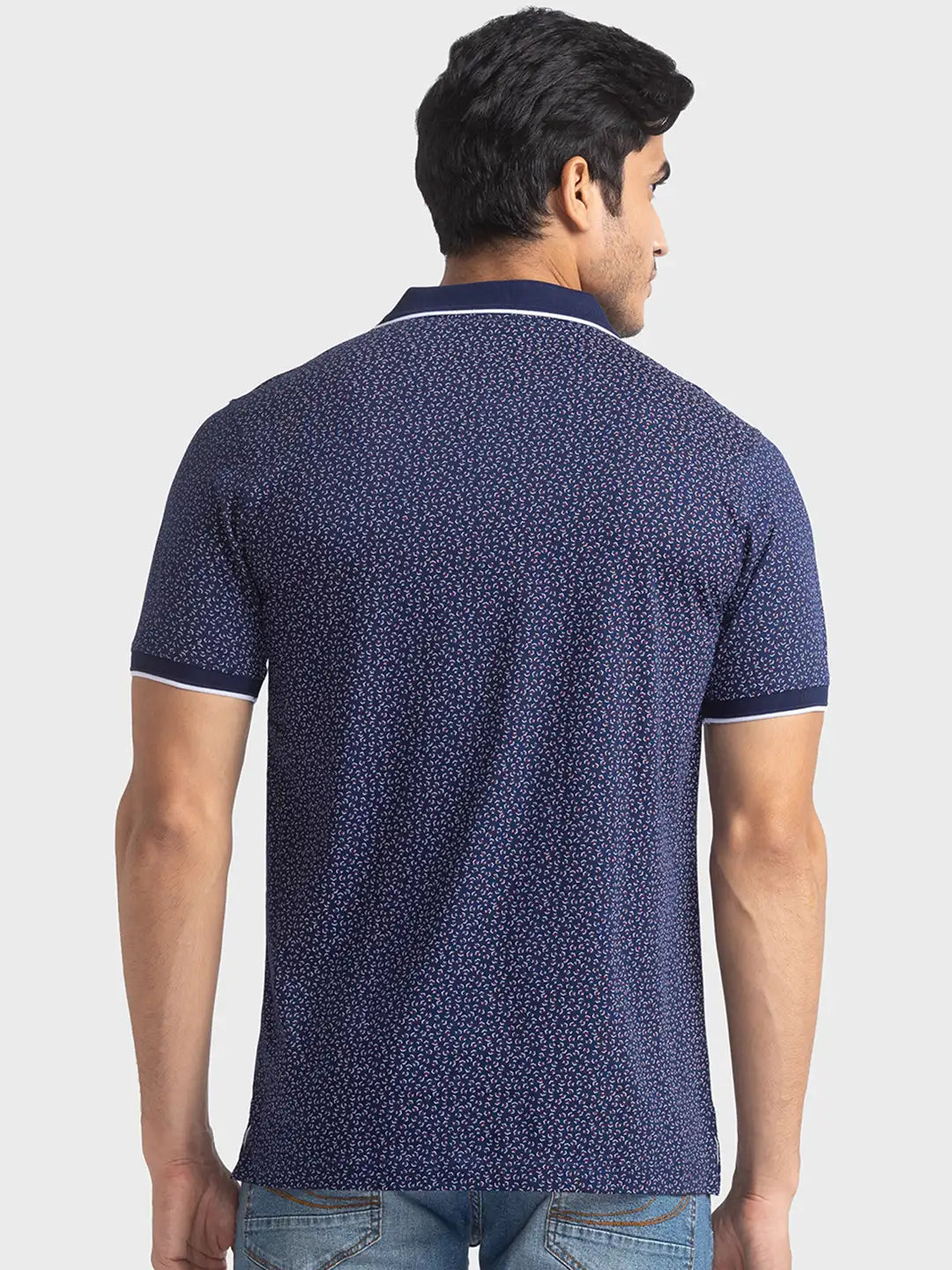 Men Tailored Fit Dark Blue Polo