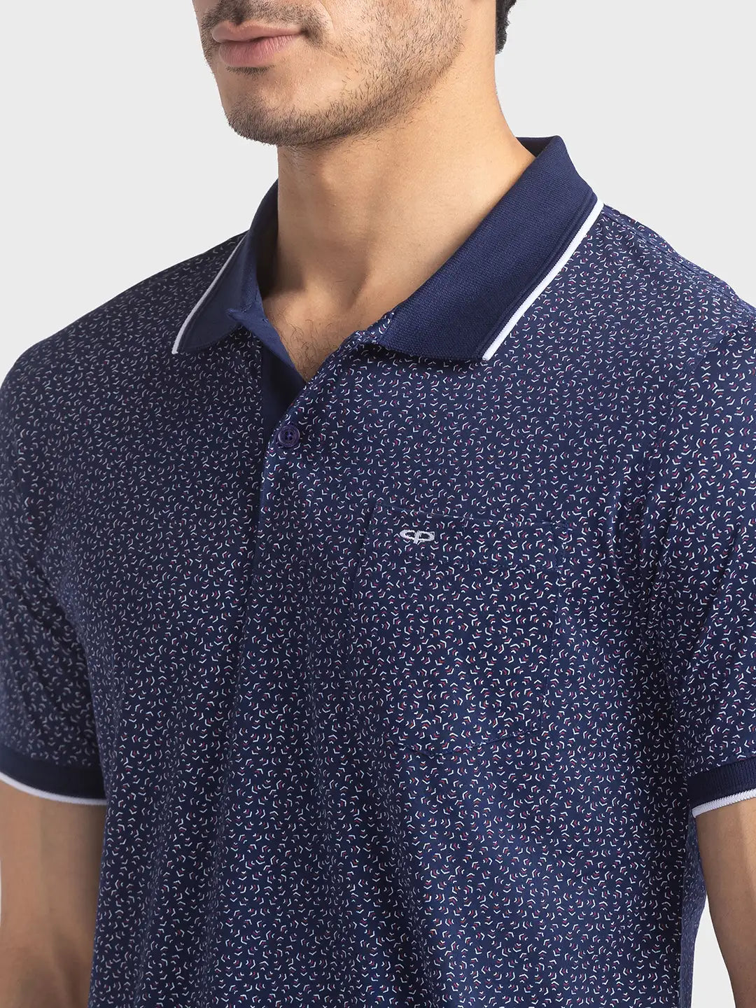 Men Tailored Fit Dark Blue Polo