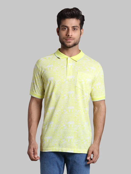 Casual Slim Fit Yellow T-Shirt