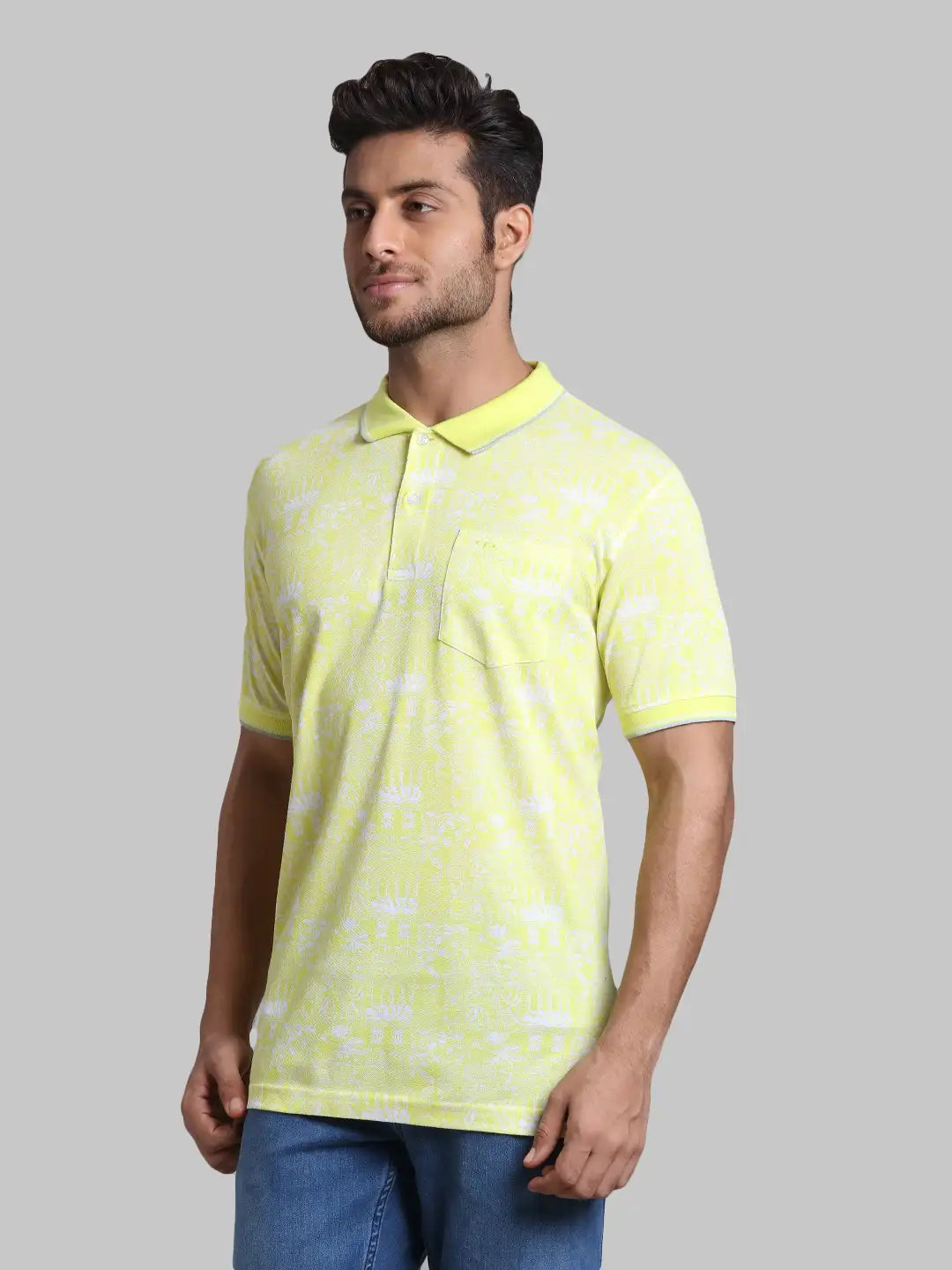 Casual Slim Fit Yellow T-Shirt