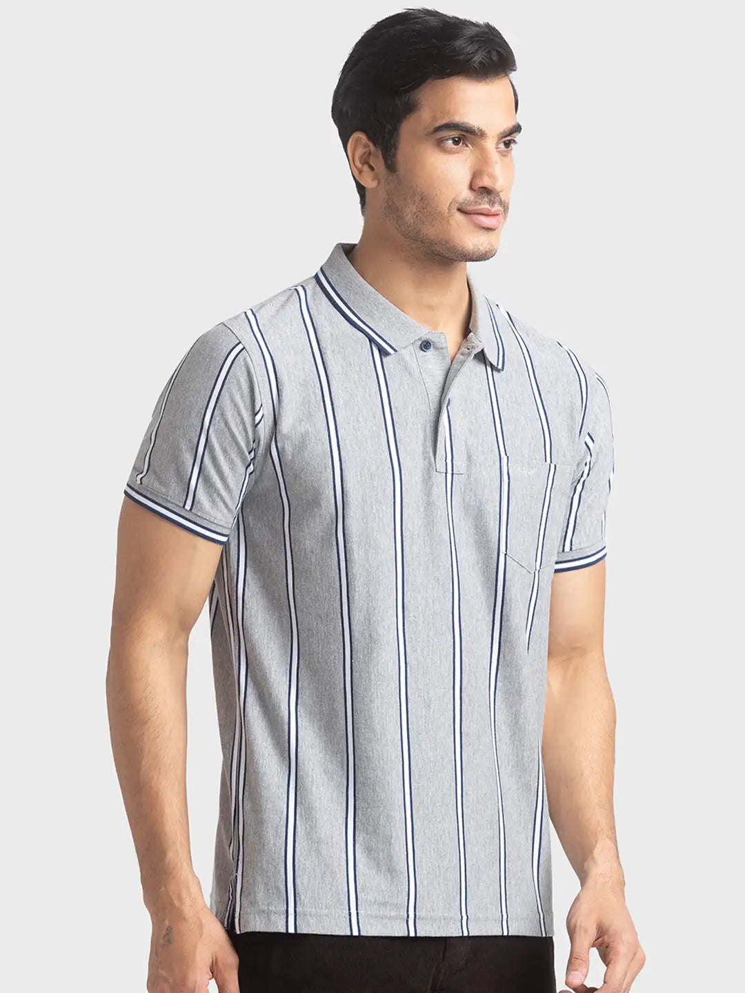 Men Tailored Fit Black Polo