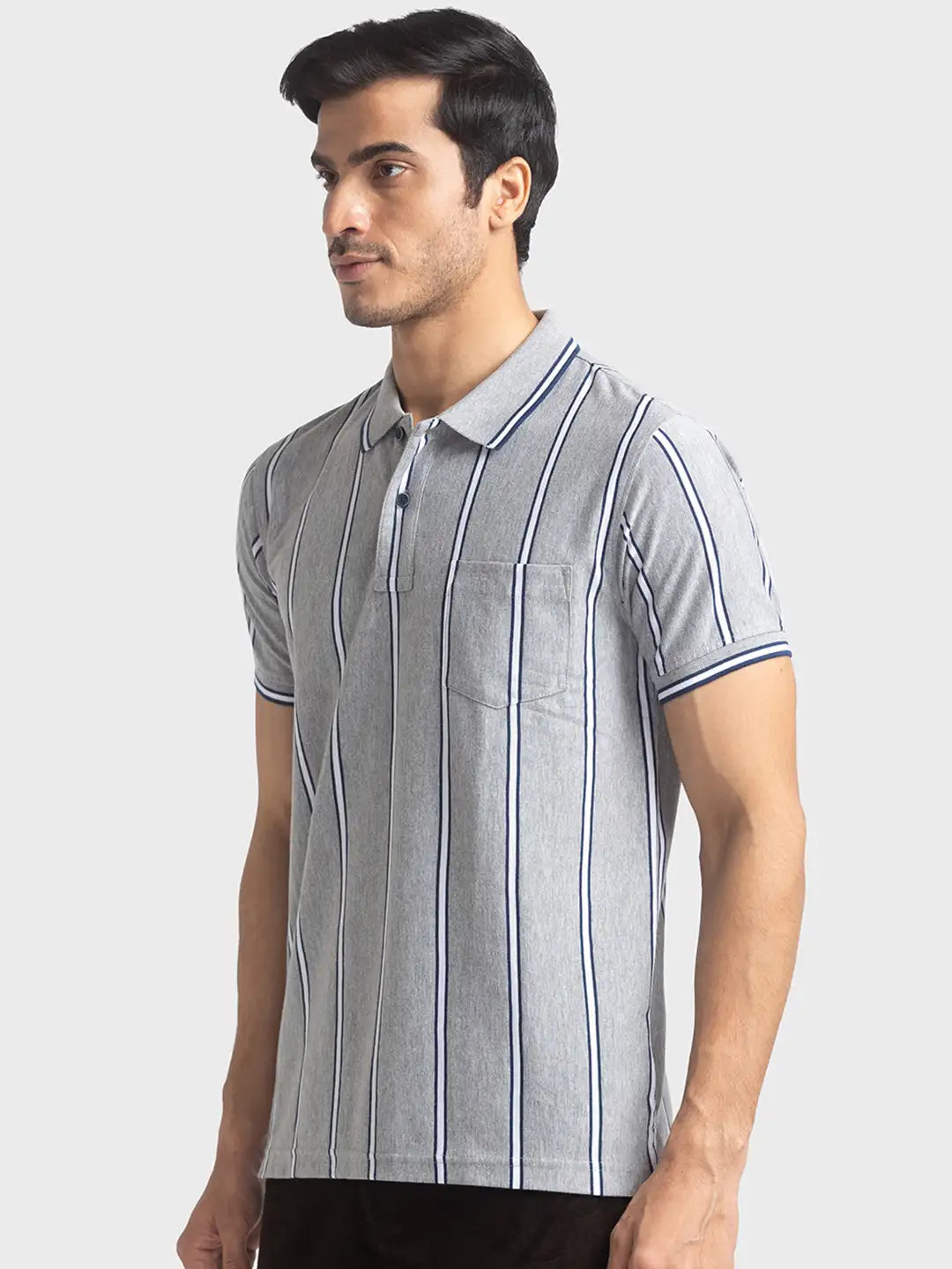 Men Tailored Fit Black Polo