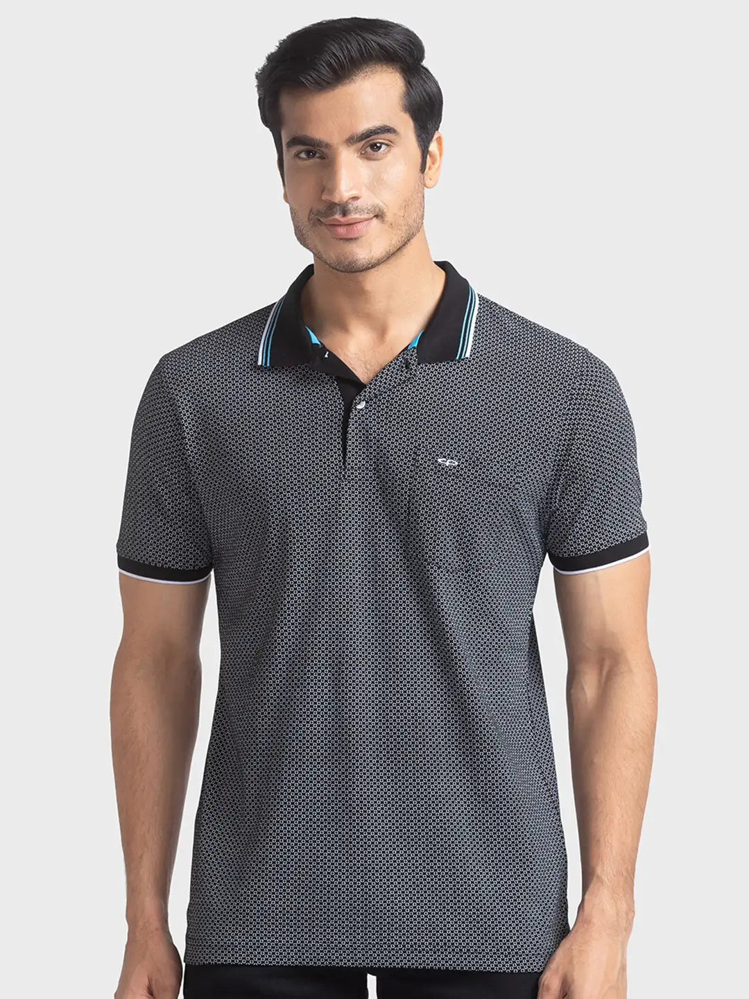 Men Tailored Fit Medium Blue Polo