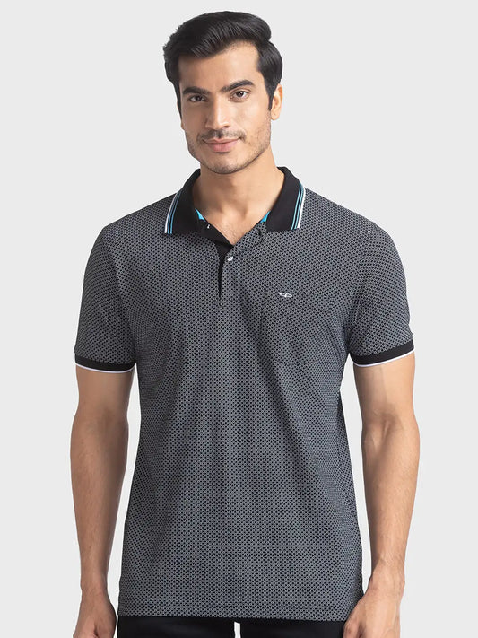 Men Tailored Fit Medium Blue Polo