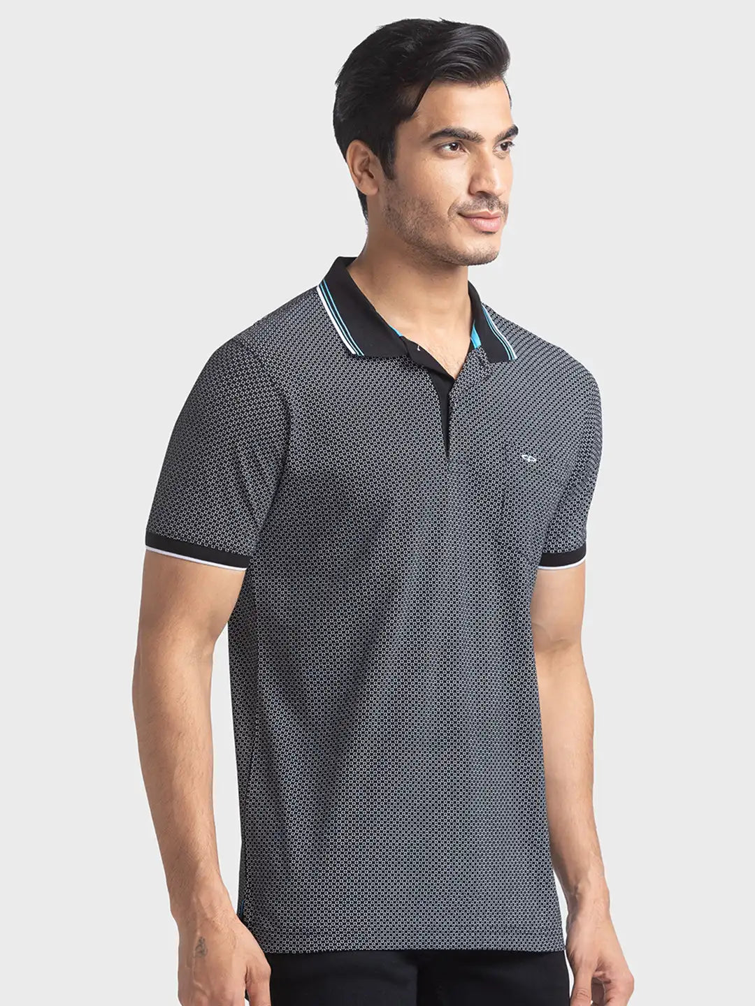 Men Tailored Fit Medium Blue Polo