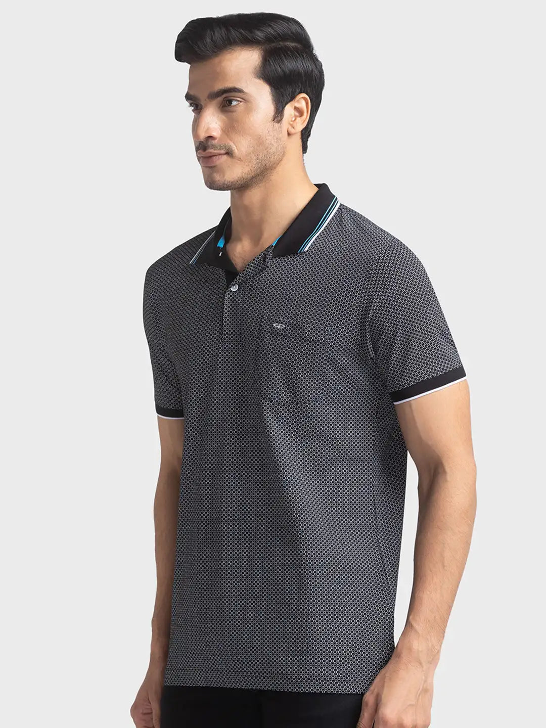 Men Tailored Fit Medium Blue Polo