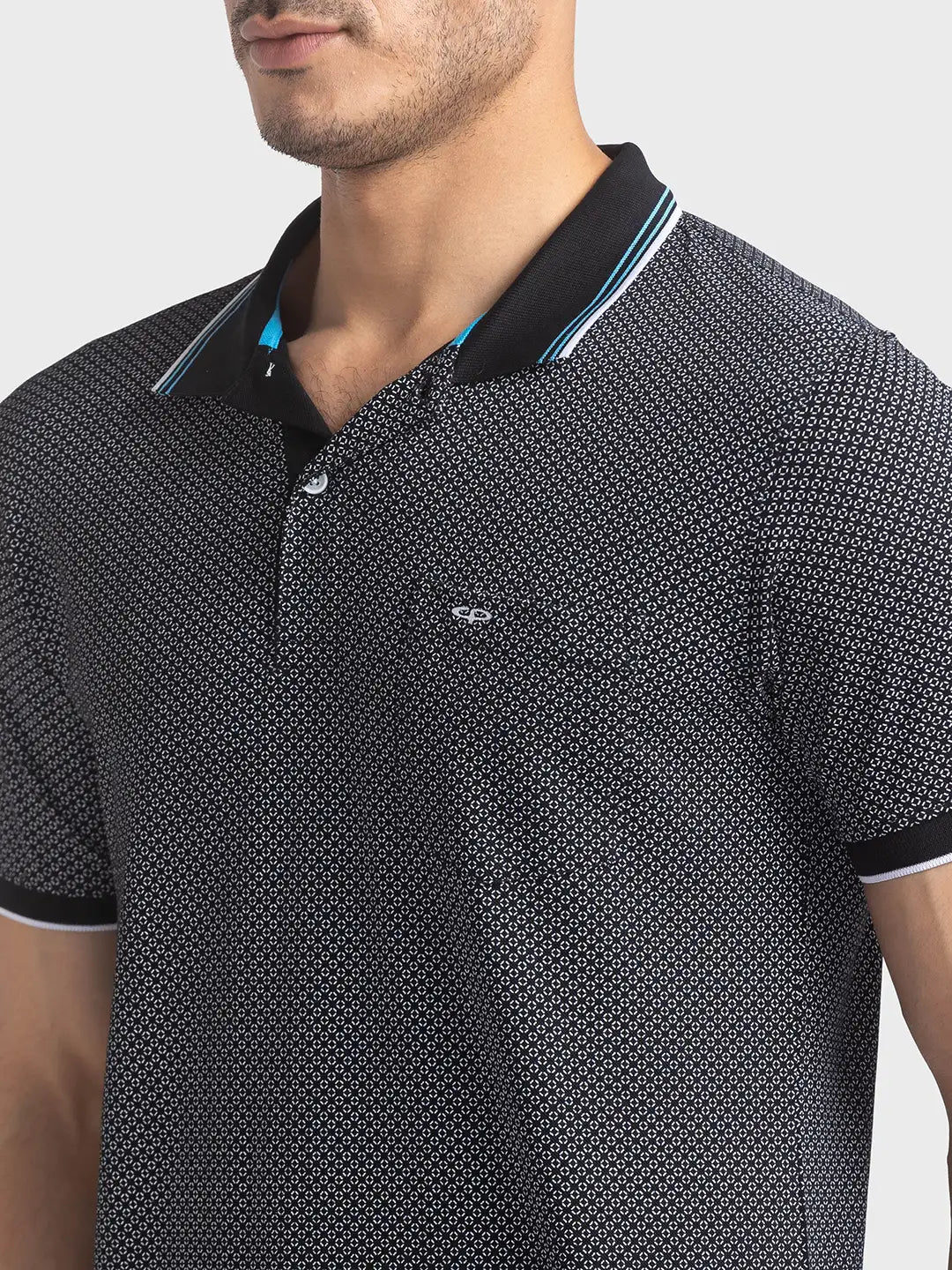 Men Tailored Fit Medium Blue Polo