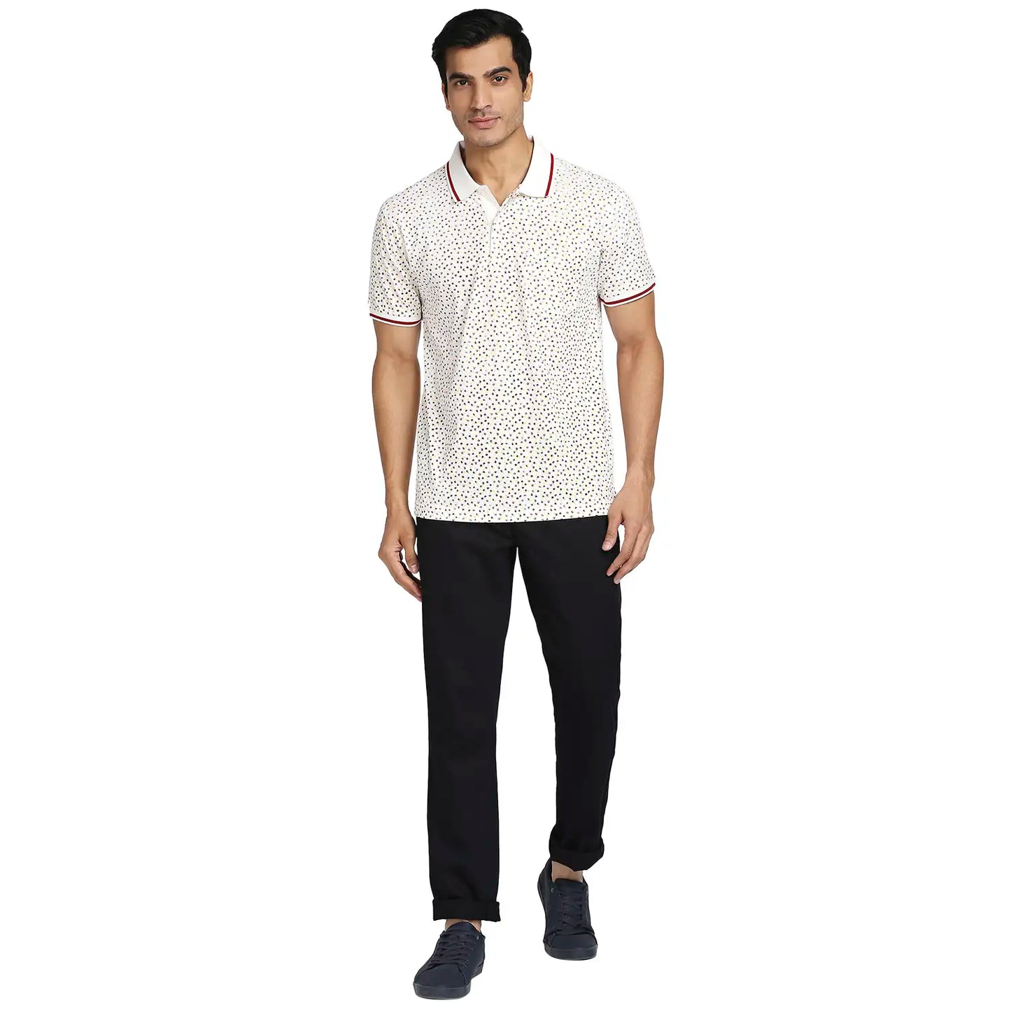 Men Tailored Fit Light Blue Polo