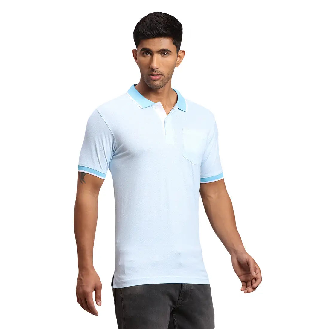 Men Tailored Fit Navy Polo