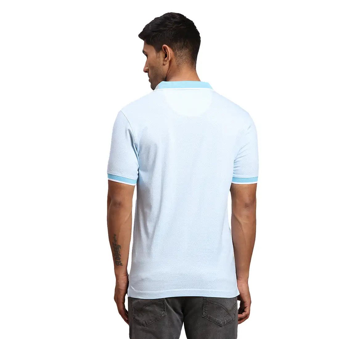 Men Tailored Fit Navy Polo