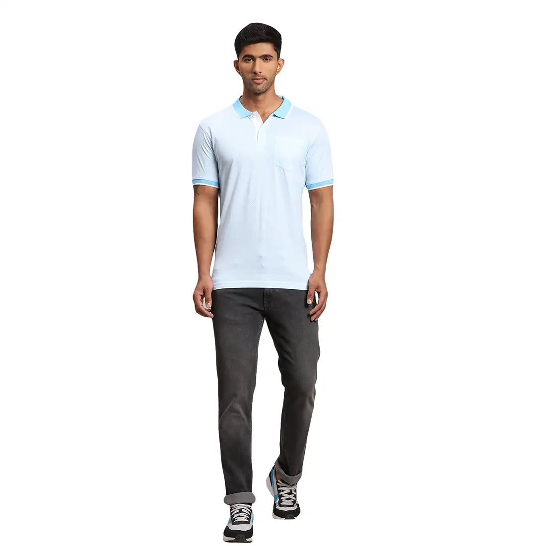 Men Tailored Fit Navy Polo