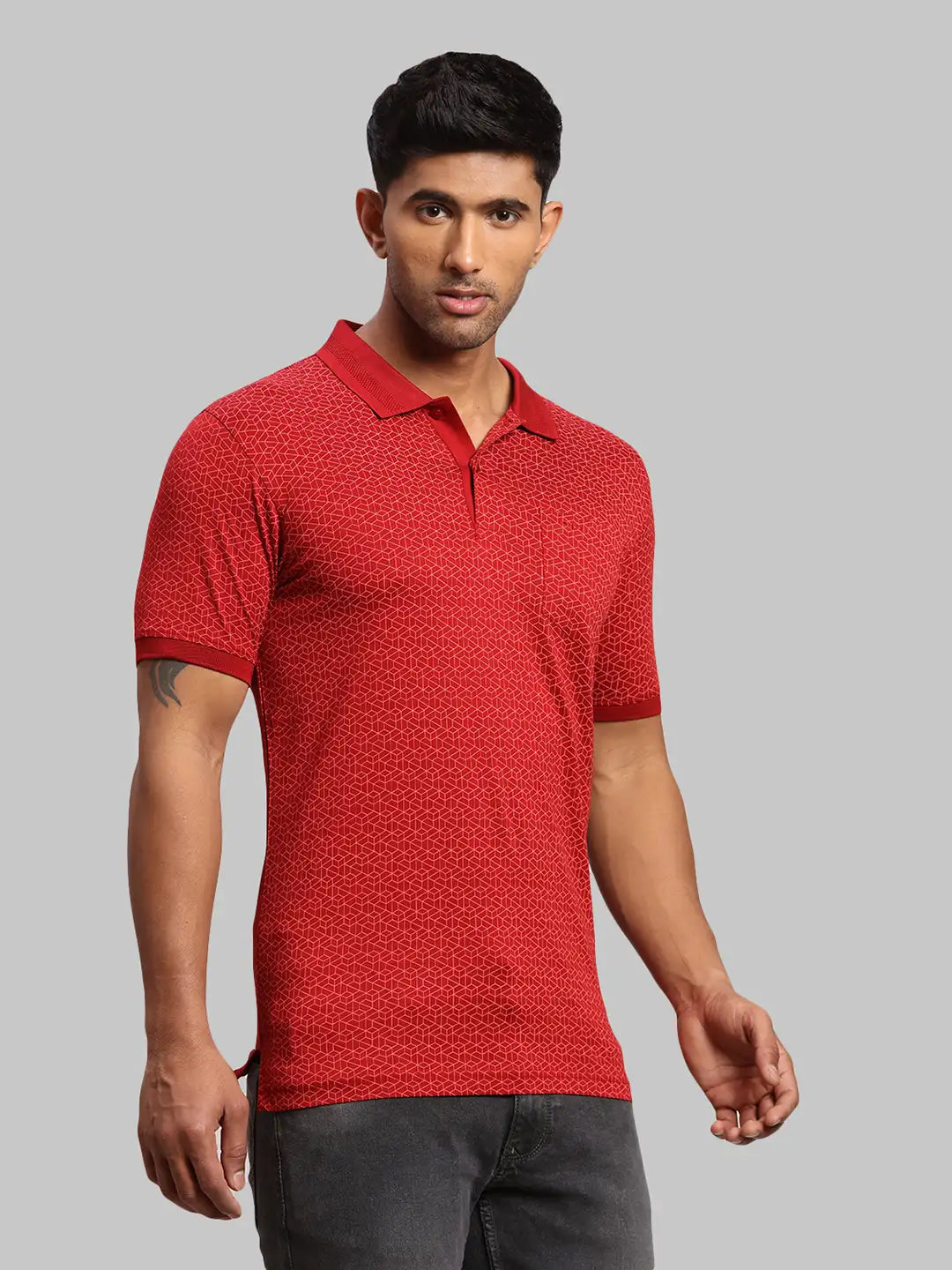 Men Tailored Fit Light Blue Polo