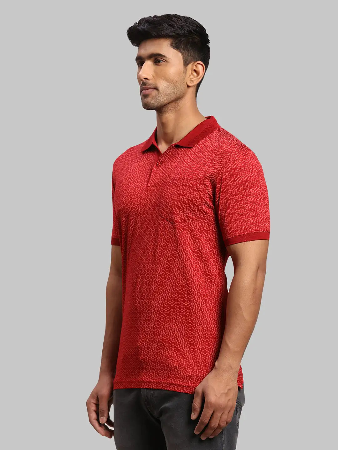 Men Tailored Fit Light Blue Polo