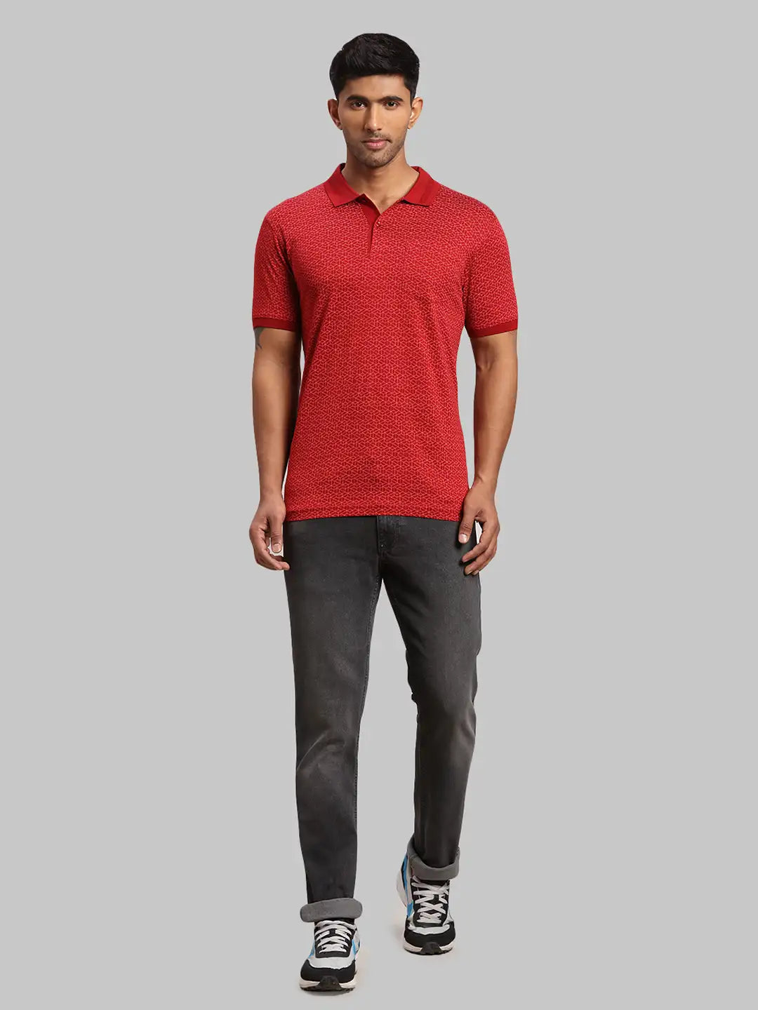 Men Tailored Fit Light Blue Polo