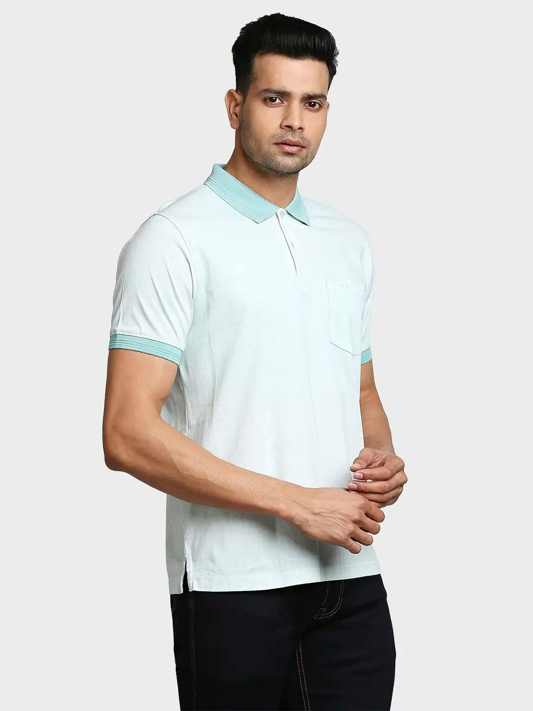 Men Tailored Fit Navy Polo