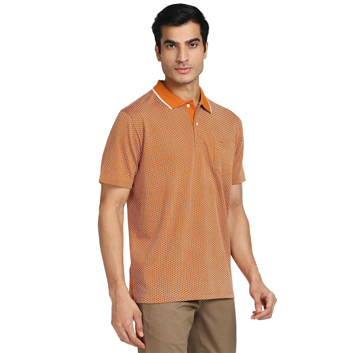 Men Tailored Fit Blue Polo