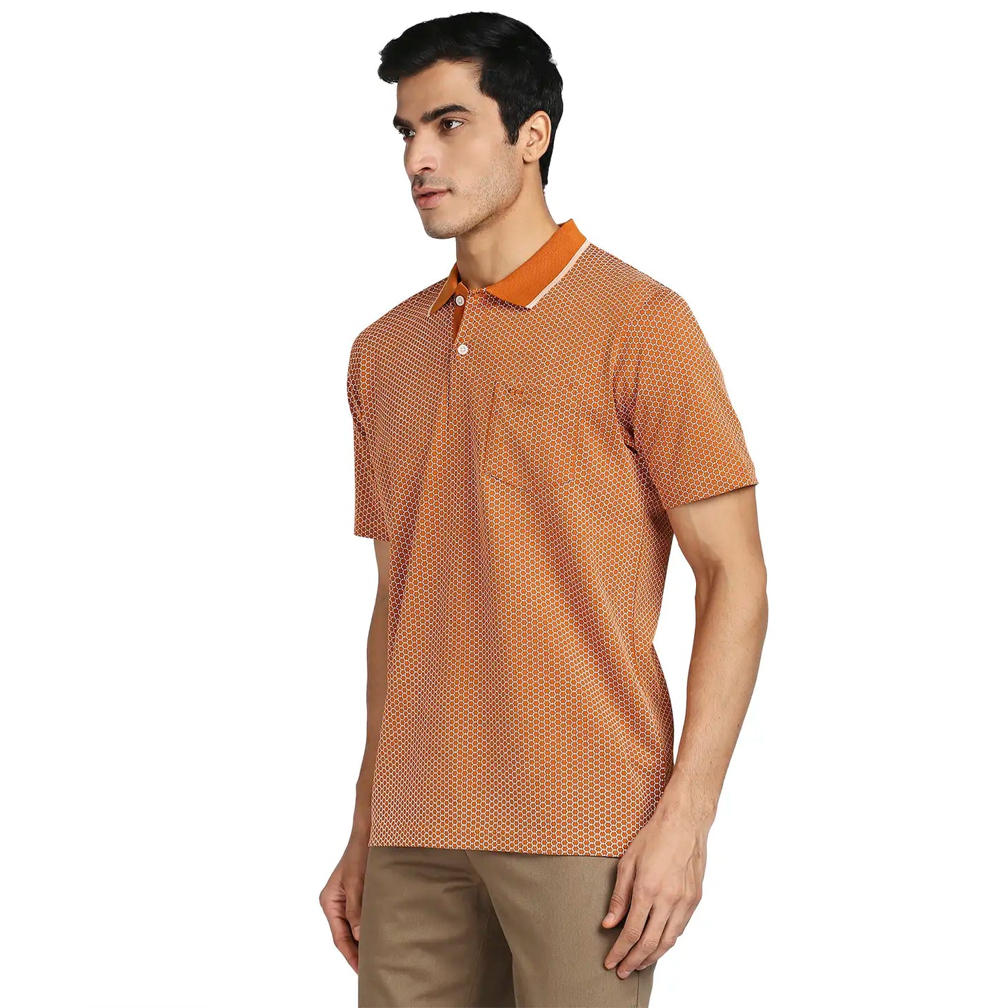 Men Tailored Fit Blue Polo
