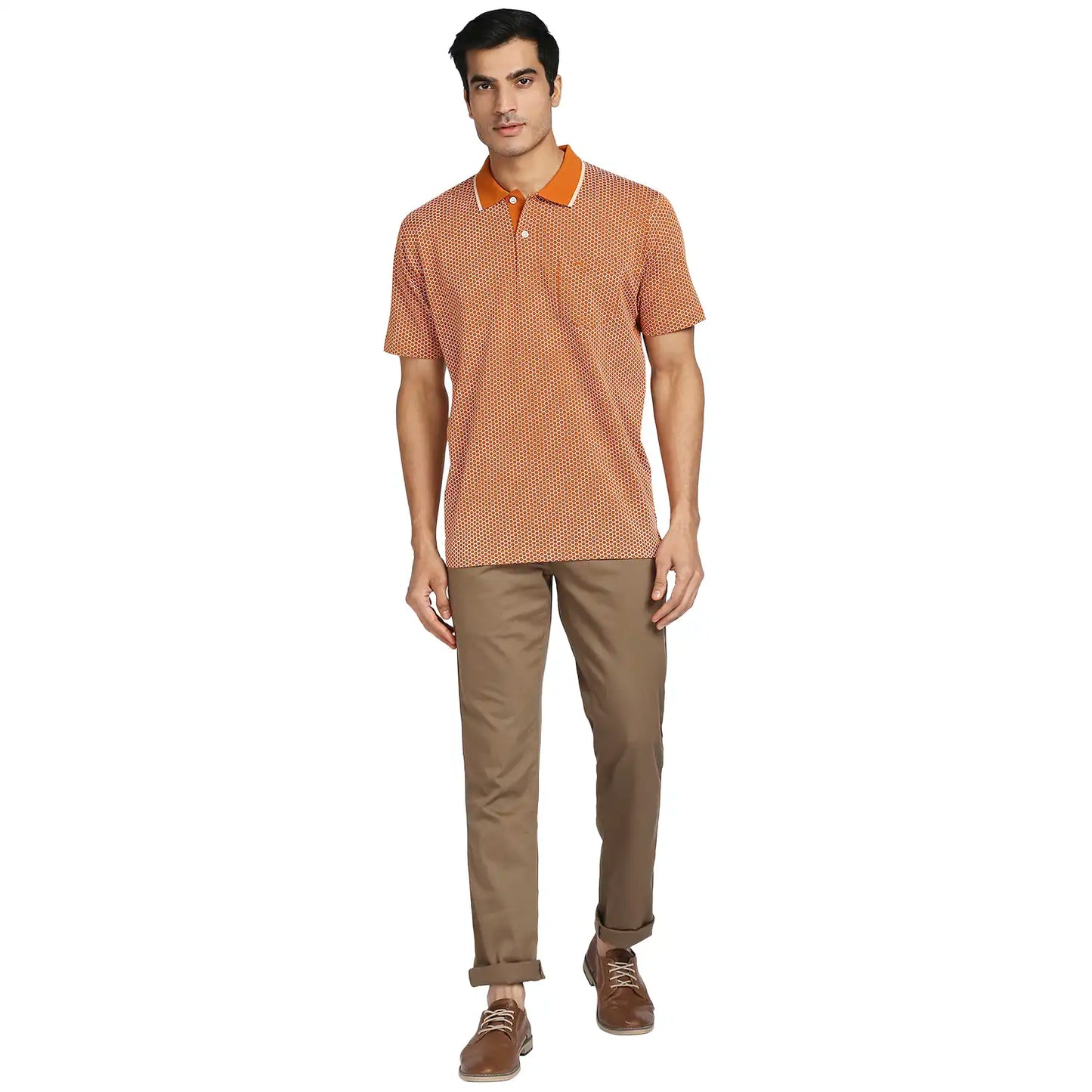 Men Tailored Fit Blue Polo