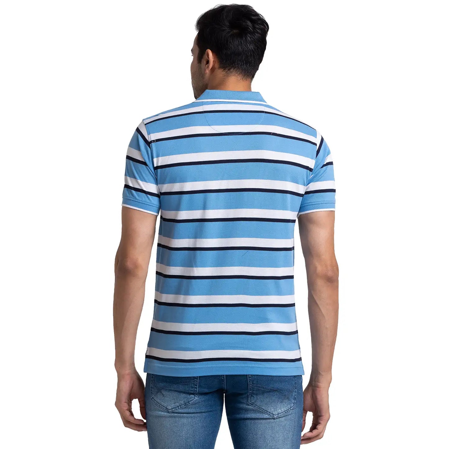 Men Tailored Fit Blue Polo