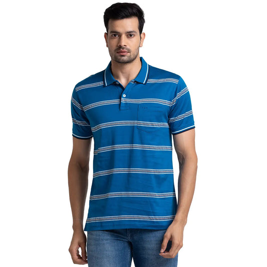 Men Tailored Fit Light Blue Polo