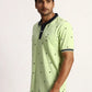 Men Tailored Fit Green T-Shirt