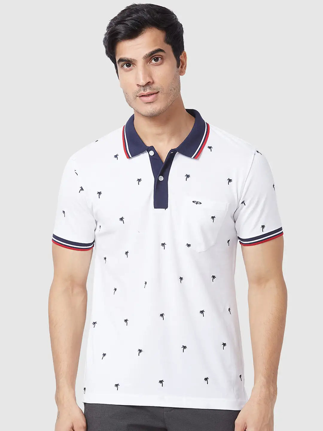 Men Tailored Fit Navy T-Shirt