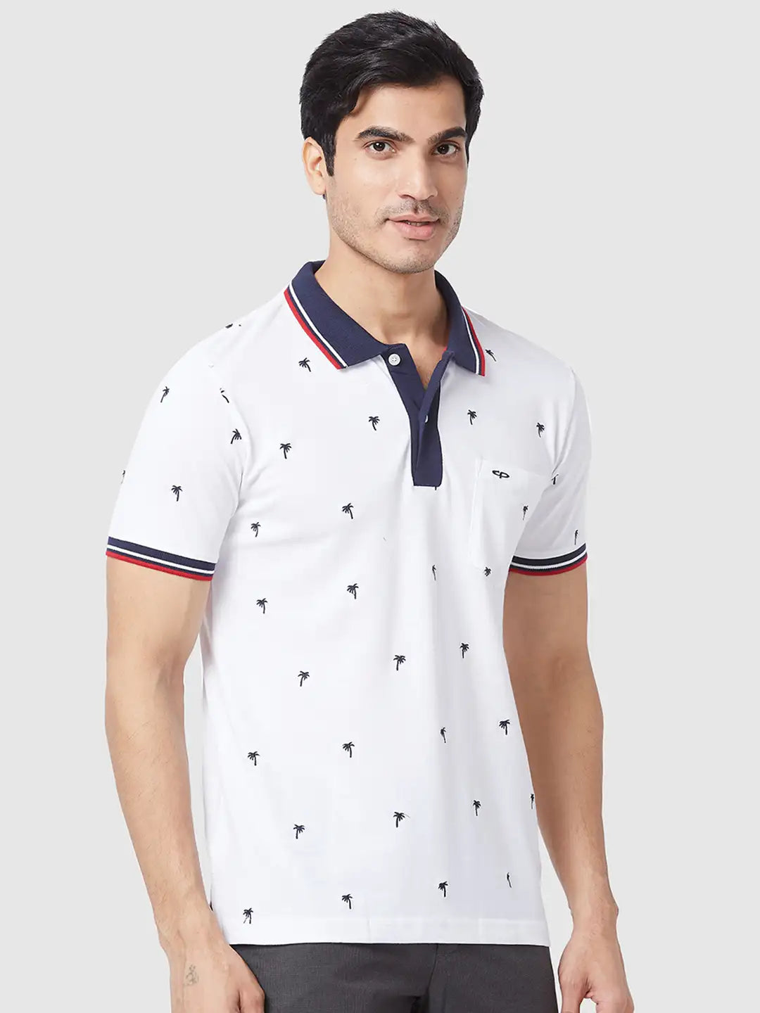 Men Tailored Fit Navy T-Shirt