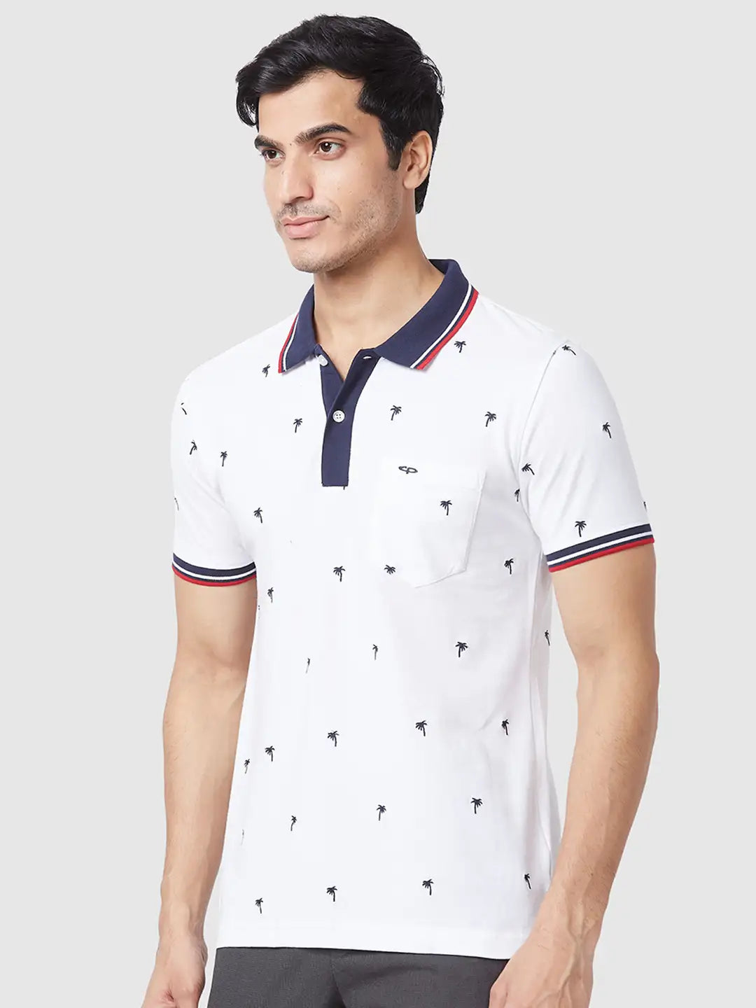 Men Tailored Fit Navy T-Shirt