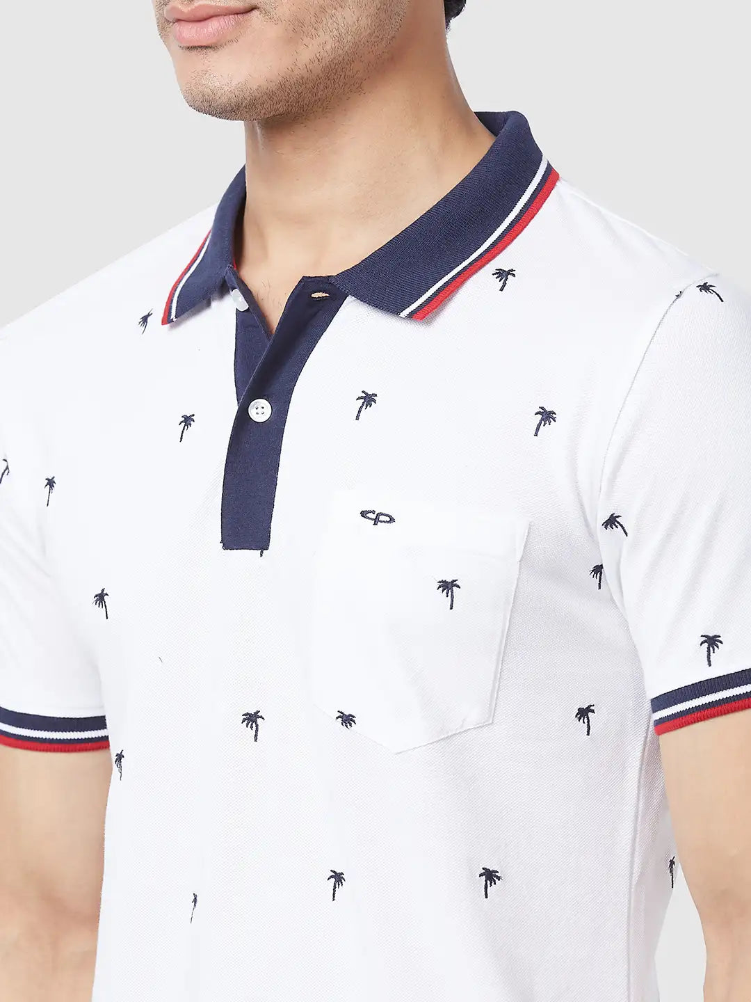 Men Tailored Fit Navy T-Shirt
