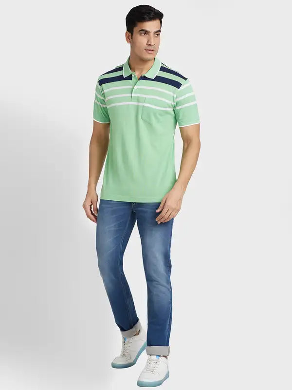 Men Tailored Fit Pink Polo