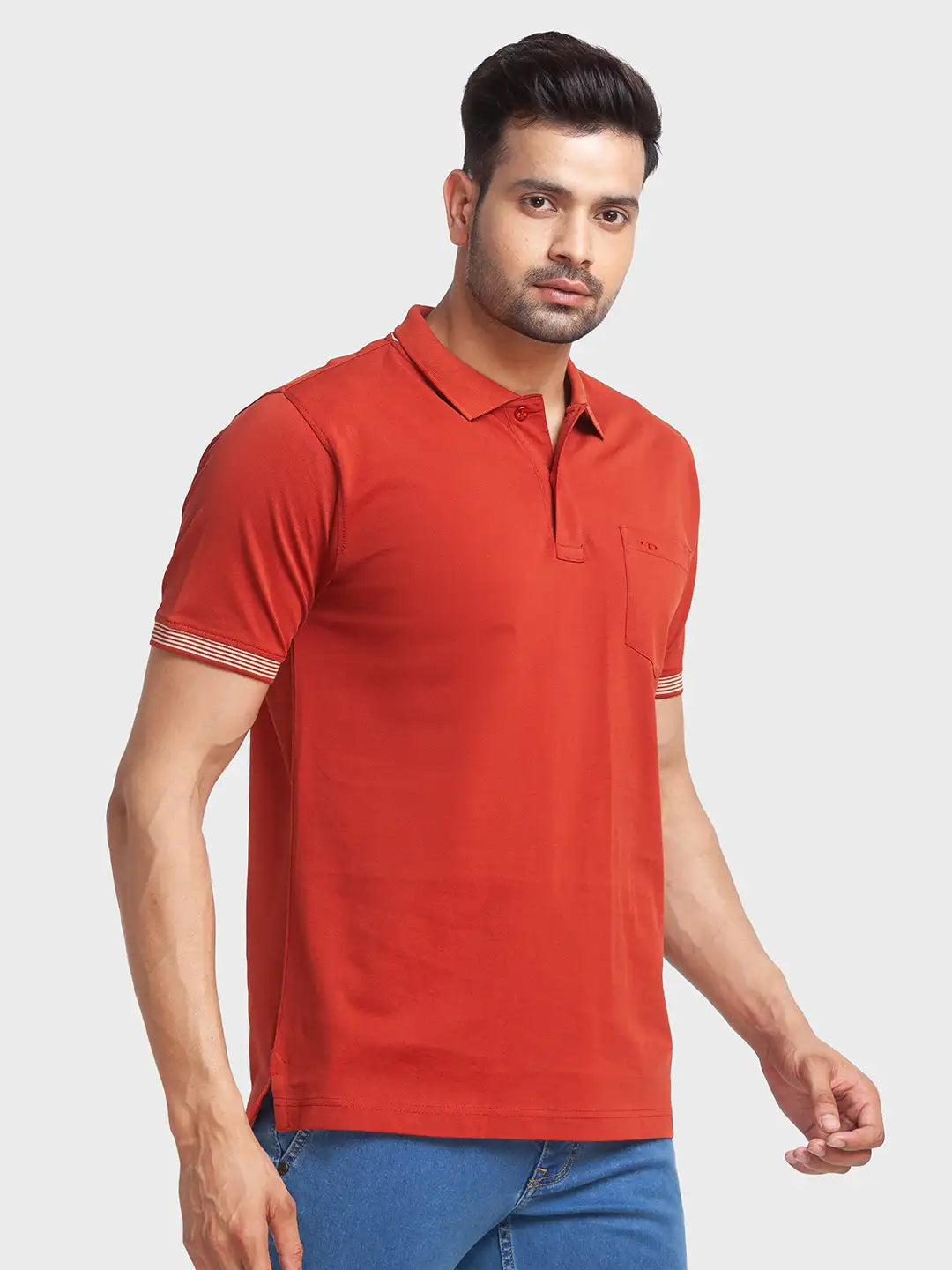 Men Tailored Fit Fawn Polo