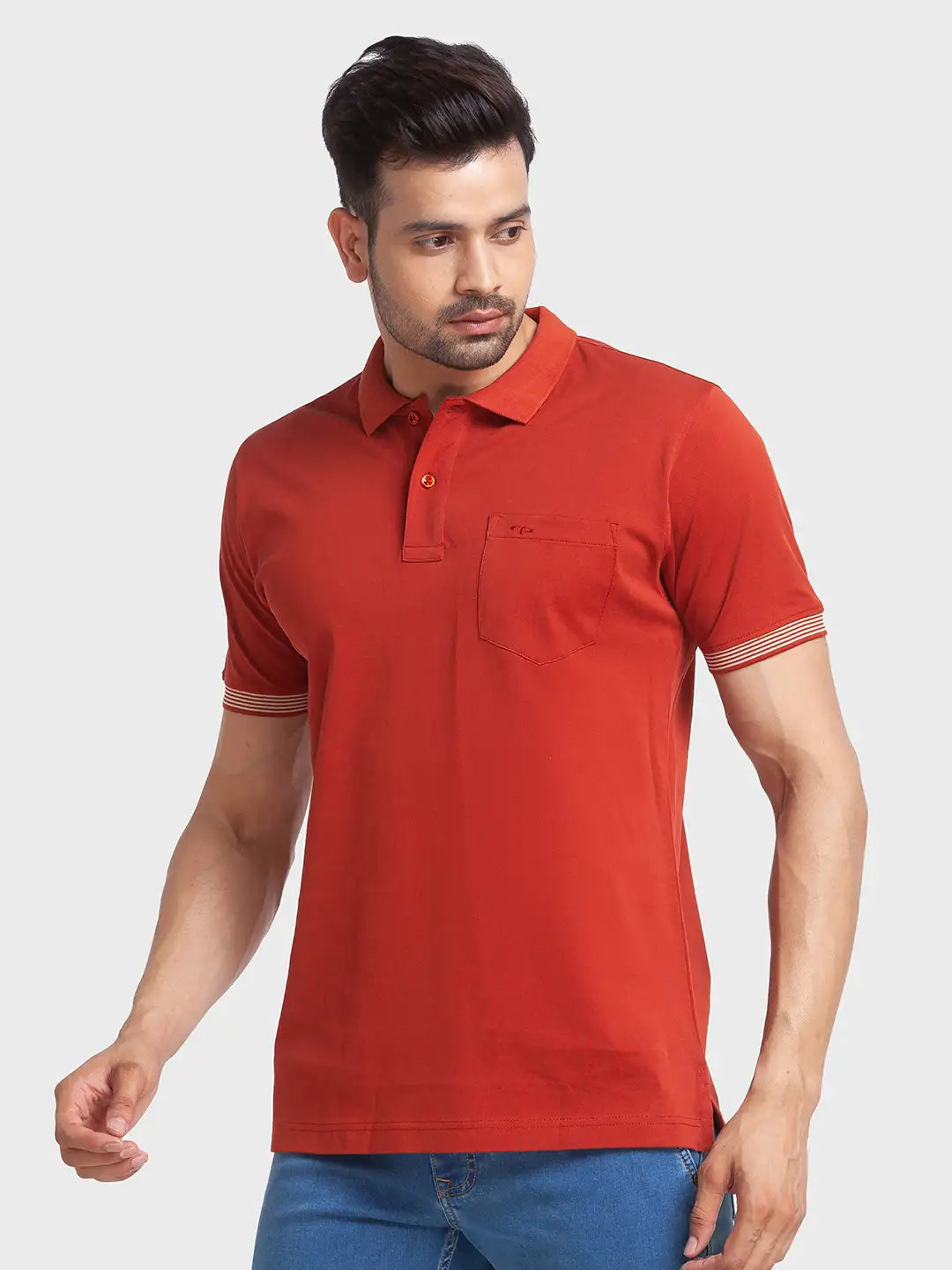 Men Tailored Fit Fawn Polo
