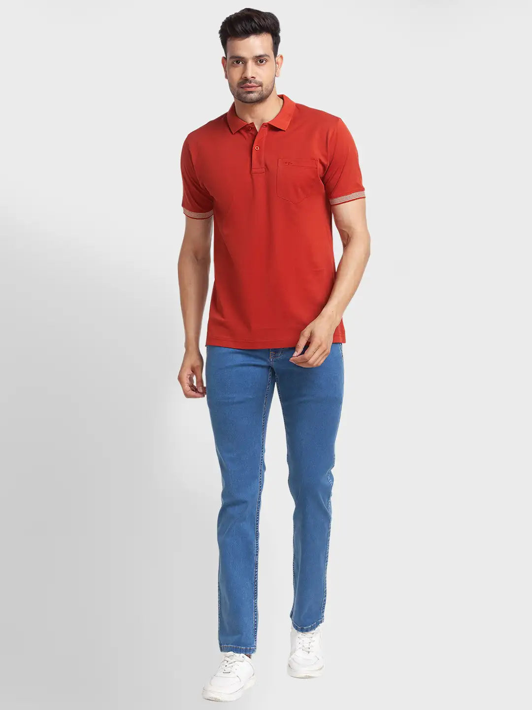 Men Tailored Fit Fawn Polo