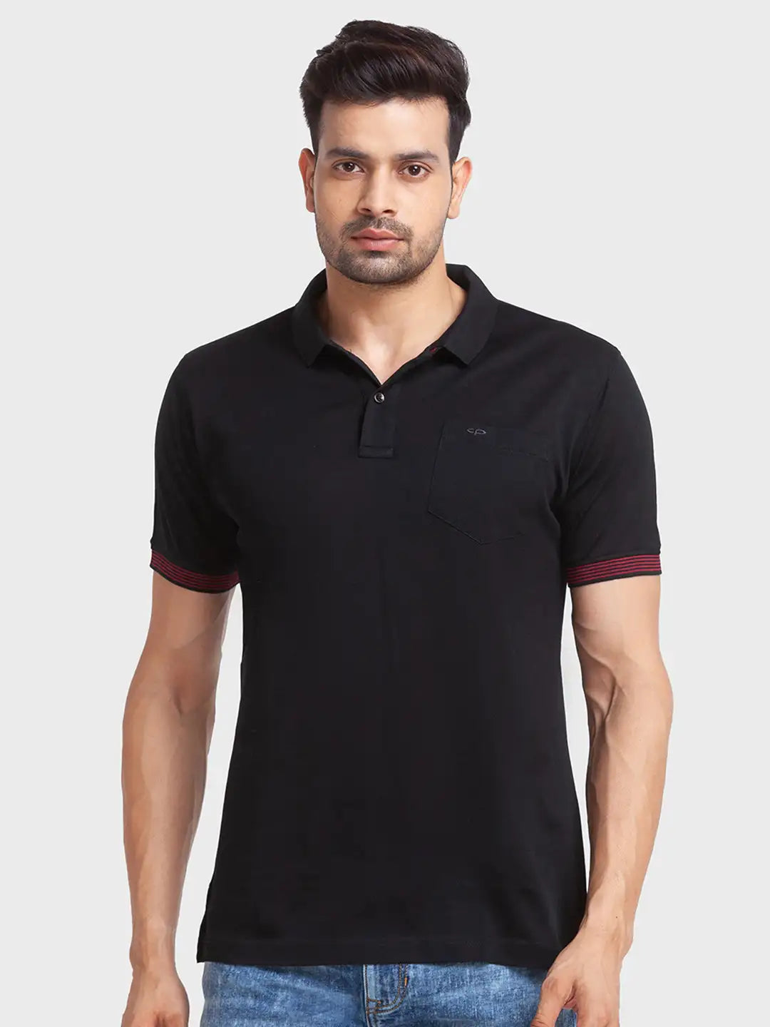 Men Tailored Fit Maroon Polo