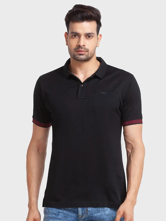Men Tailored Fit Maroon Polo